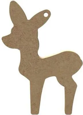 Zdjęcie produktu dla Mały jeleń wykonany z drewna MDF do zawieszenia - 11 x 7 cm.