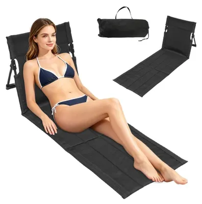 Immagine prodotto di Telo da spiaggia pieghevole con schienale regolabile - leggero, colore nero