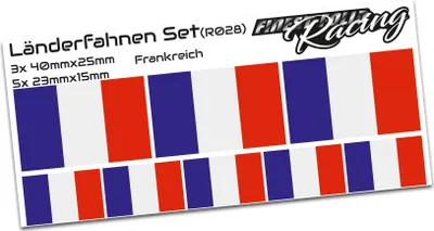 Produktbild von 8er Set Länderfahnen Aufkleber "France" Sticker Flagge Auto Zubehör R028