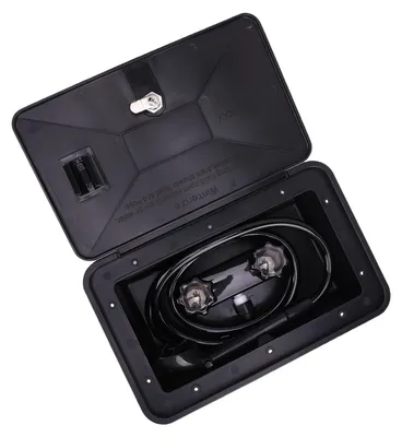 Image de Kit de douche extérieure pour camping-car avec tuyau de 1,5 m, pomme de douche et robinet de douche pour camping-car, caravane, bateau et fourgon – Noir