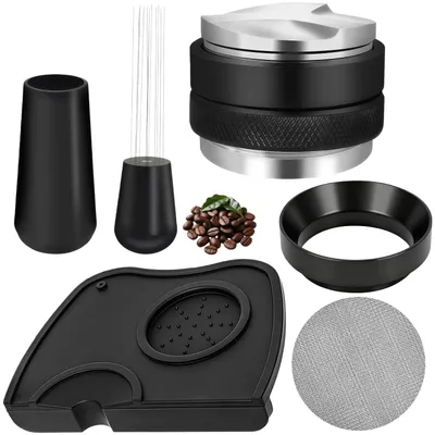 Barista-Set 5-teilig 51 mm – Verteiler, WDT-Tool, Dosierhilfe, Sieb, Matte