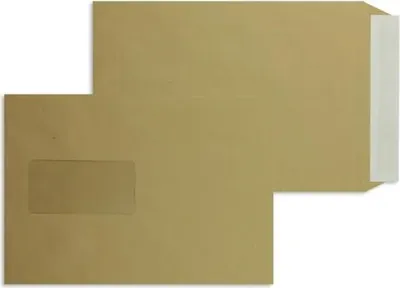 Produktbild von Versandtaschen C5 90g/qm haftklebend Fenster VE=500 Stück braun