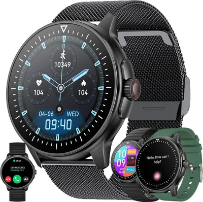 Produktbild von Damen-Smartwatch mit Telefonfunktion, 1,39 Zoll Touchscreen, IP68 wasserdicht, mit Blutdruckmessgerät, SpO2, 123 Sportmodi, mit Android iOS