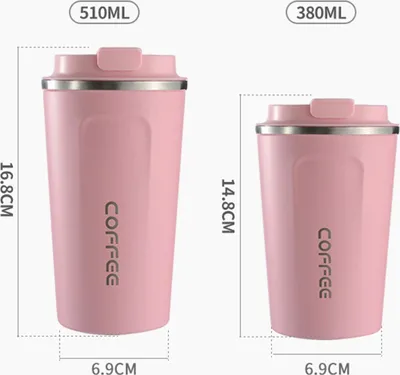Produktbild von Vakuumisolierte Tasse, tragbare Kaffee-Edelstahl-Wasserflasche, Heim- und Reisegebrauch