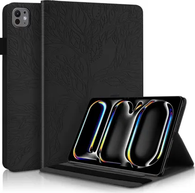Immagine prodotto di Per Apple iPad Pro 11.0 pollici 2024 stand-up albero modello custodia in ecopelle Custodia Nero
