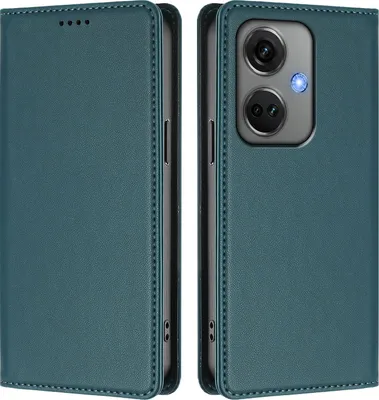 Produktbild von Handyhülle für OnePlus Nord CE3, Kunstleder Klapphülle Stoßfeste Magnetische Hülle mit Ständer Grün