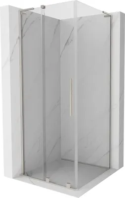 Produktbild von Mexen Velar L Duschkabine verschiebbar 120 x 120 cm, transparent, gebürsteter Nickel - 871-120-120-03-97