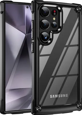 Obrázek produktu pro Pouzdro pro Samsung Galaxy S24 Ultra, Hybridní průhledné PC TPU bumper a nárazuvzdorné pouzdro černé