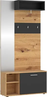 Produktbild von Urbino Garderobe mit Spiegel und 3 Haken, 90 cm breit, 146,1 cm hoch