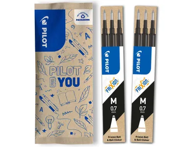 Produktbild von PILOT Ersatzmine FriXion Ball/Clicker 0.7 - 6er Set Tintenrollerminen, Schwarz
