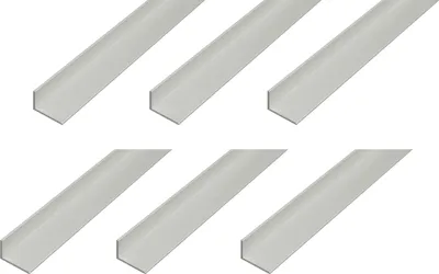 Produktbild von Alberts 6 x Winkelprofil, Aluminium, silberfarbig eloxiert, 25 x 15 x 1 mm, Länge 1 m