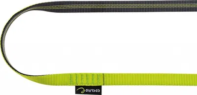 Edelrid Tubular Sling 16mm in gelb und schwarz; geeignet für Klettern; mit markantem Logo.
