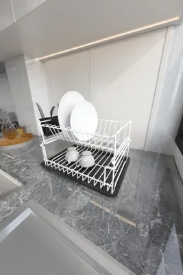 Immagine prodotto di Hermia Concept, SM004-W, porta stoviglie, 100 % METALLO, bianco, 35,5 x 29,5 x 23,5 cm