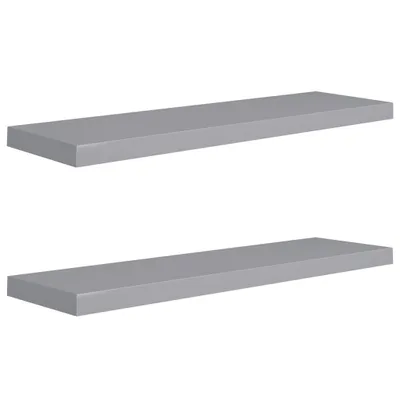 Image de Étagères murales flottantes 2 pcs gris 90x23,5x3,8 cm MDF