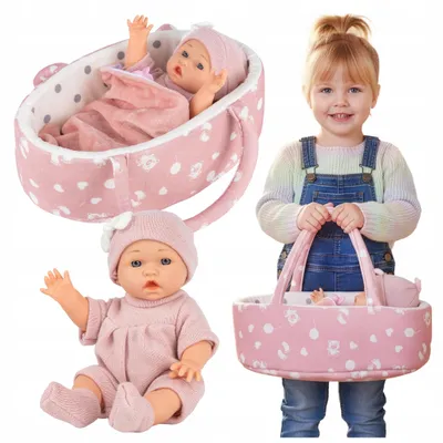 Produktbild von Baby-Puppe 30 cm mit Tragehilfe, Kissen, Decke und Schnuller Kinderplay