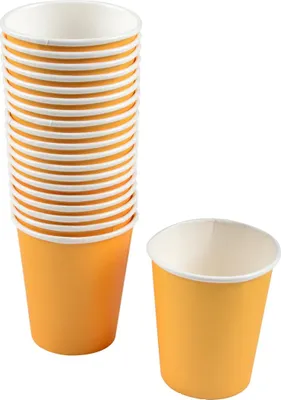 Image de Set de 20 gobelets en carton 23 cl moutarde