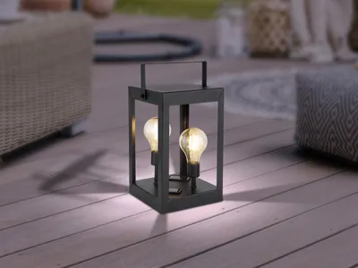 Produktbild von Globo LED Solarleuchte Laterne schwarz warmweiß