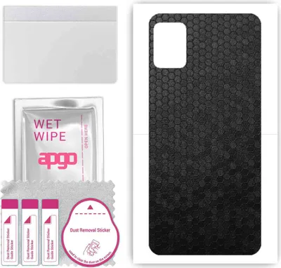 Produktbild von apgo Rückseite Schutzfolie, Skin, kompatibel mit Cubot Note 7, Hinten Displayschutzfolie aus Vinylfolie, kratzfest, einfache Montage - Schwarze Honigwabe