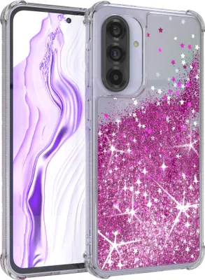 Produktbild von EAZY CASE - Glitzer Hülle kompatibel mit Samsung Galaxy A36 Glitzer Schutzhülle, Soft Case, Backcover Transparent mit Motiv