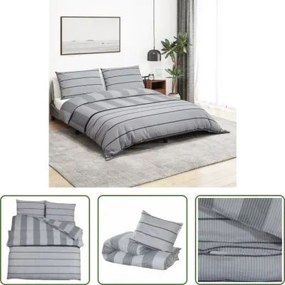 Produktbild von The Living Store Bettwäsche-Set Grau 140x200 cm Baumwolle