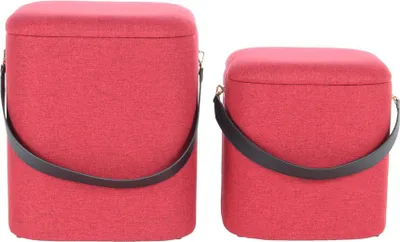 Produktbild von Hocker Arabella 200 2er-Set Rot / Schwarz