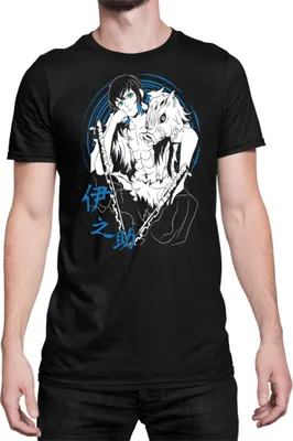Produktbild von Herren T-Shirt Demon Anime Slayer Kimetsu No Yaiba Inosuke Hashibara 005, Man L / Schwarz