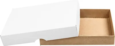Produktbild von Faltschachtel 10 x 14 x 2,5 cm, Braun & Weiß, Deckel, Jade Kraftkarton - 10er Set