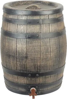 Immagine prodotto di Botte da pioggia Nature con aspetto legno 50 L 38 x 49,5 cm Marrone