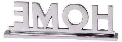 Produktbild von Deko Schriftzug HOME für das Wohnzimmer - Aluminium Dekoration in Silber 22 cm