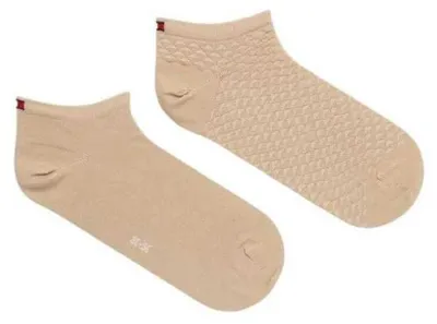 Image de Tommy Hilfiger - Chaussettes courtes pour femmes, texturées (lot de 2) NA697 (39,5 EU - 42,5 EU) (beige)