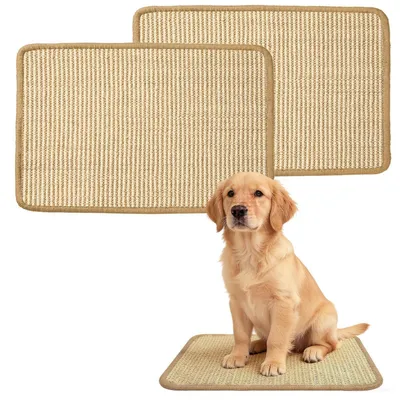 Produktbild von Kratzmatte für Kaninchen 2 Stück 60x40cm Sisal Beige Selbstklebend