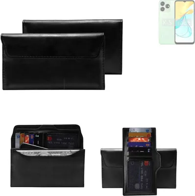 Produktbild von K-S-Trade Handy Hülle kompatibel mit ZTE Axon 50 Lite Schutz Hülle Tasche Schutz Case Handytasche Kunstleder schwarz, 1x