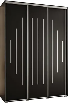 Produktbild von MEBLE KRYSPOL Davos 12 Schrank, drei Türen - 235,2x180x45 cm - Schwarz Schwarz Silber