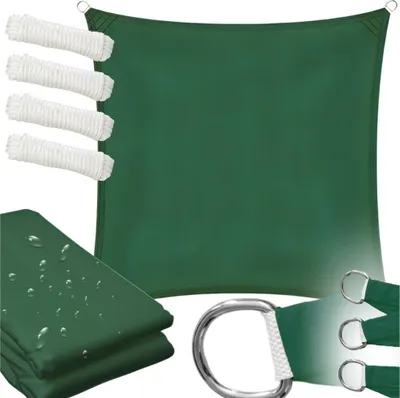 Image de Voile de store vert, abri, bâche solaire, étanche aux UV, 3x3m