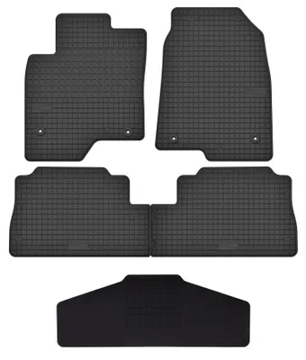 Productafbeelding van Rubberen automatten + tunnelmat voor Opel Antara 2006-2017 (SUV) – 5-delig, zwart, op maat – Wielganizator SolidTread