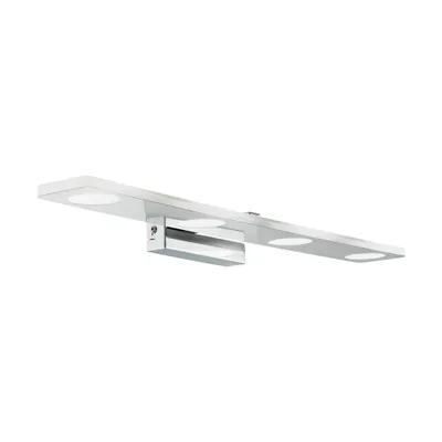 Image de Lampe à miroir LED 4 pans Chrome Satiné Cabus
