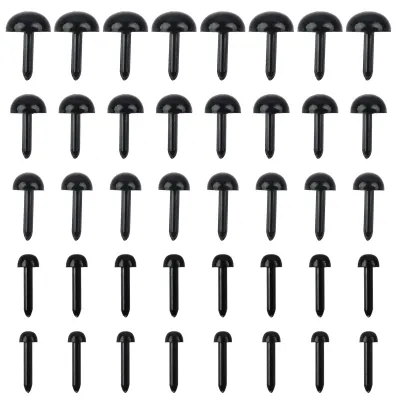 200 schwarze Kunststoffaugen 3-8 mm für Basteln, Puppen, Stofftiere