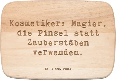 Produktbild von Mr. & Mrs. Panda Schneidebrett Holz Spruch Kosmetiker Magie - Transparent - Geschenk, Berufsleben, Frühstücksbrettchen, Maniküre, Wellness, schneidbrett, vesperbrett