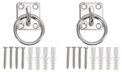 Produktbild von Deckenhaken, Augenplatte, quadratische Wandhalterung aus Edelstahl mit Ring für Yachtboote