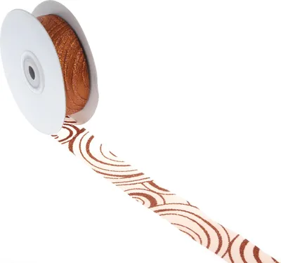 Produktbild von Organzaband mit Kringelmuster - kupfer - 25 mm - 20 m - 94483 25 55