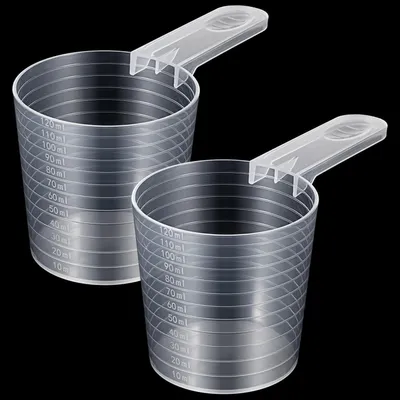 Immagine prodotto di Set da 2 misurini in plastica da 120 ml con scala graduata, trasparenti