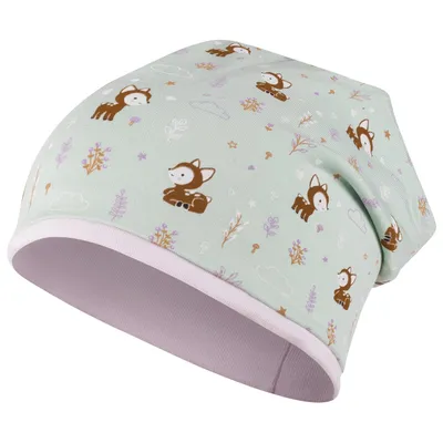 Produktbild von Mädchen Mütze Beanie Übergangsmütze Stoff Baumwolle doppellagig, Mintgrün, Gr. 50-52