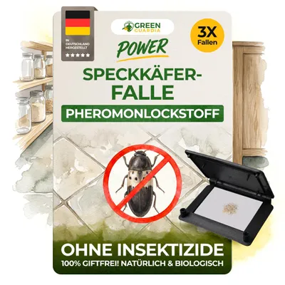 Produktbild von Speckkäfer Falle mit Pheromon-Lockstoff - 3x Fallen - umweltfreundlich Speckkäfer bekämpfen, Chemiefreie Speckkäferfalle, die giftfrei Pheromonfalle