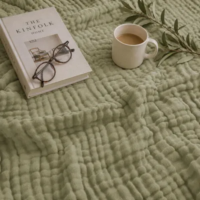 Immagine prodotto di Elzusha - Coperta in mussola di cotone al 100%, ideale per letto e divano
