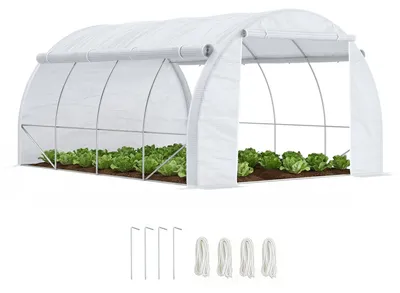Produktbild von Outsunny 3,97 x 3 x 2m Gewächshaus Foliengewächshaus mit UV-Schutz für Garten