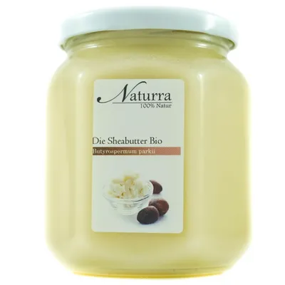 Bio Sheabutter 480g nativ unraffiniert kaltgepresst vegan Hautpflege Naturkosmetik Glas