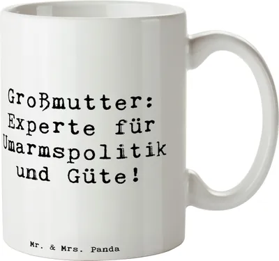 Produktbild von Mr. & Mrs. Panda Teetasse Spruch Großmutter Liebe - Weiß - Geschenk, schöne tasse, persönliche Erinnerungen, Trinkbecher, Jubiläen, Pott, für, handgefertigt, Geschenke