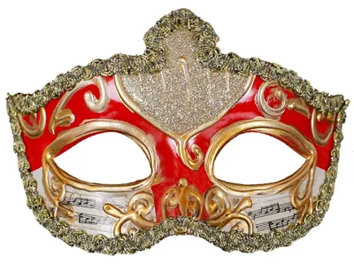 Imagen del producto de Máscara veneciana para Carnaval y Halloween, de color rojo brillante