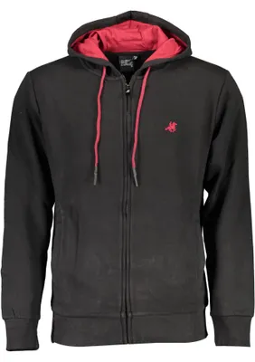 Produktbild von Schwarzes Herren Sweatshirt mit Reißverschluss und Stickerei
