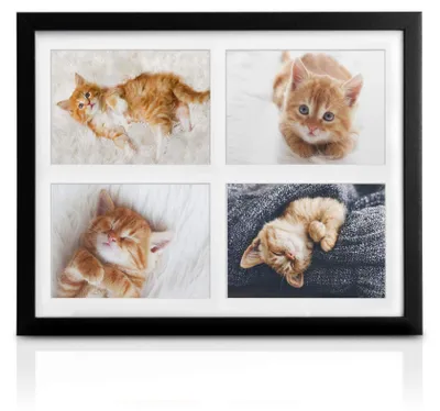 Image de Omgoods - Cadre photo multifonctionnel noir pour 4 photos de 10x15 cm